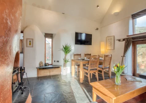 The living & dining area at Otter's Holt, Lower Washfield