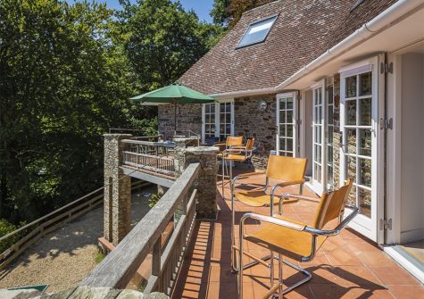 The terrace at Oversteps House, Salcombe