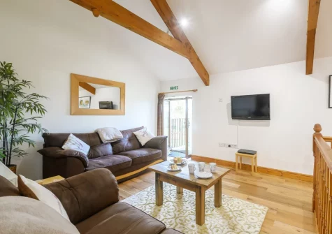 The living area at Owls Nest at Hilltown Farm, Mariansleigh