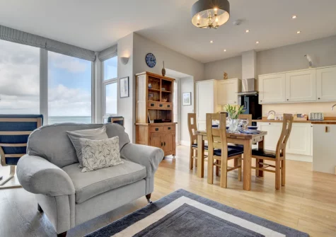 The living area at Oystercatchers, Ilfracombe