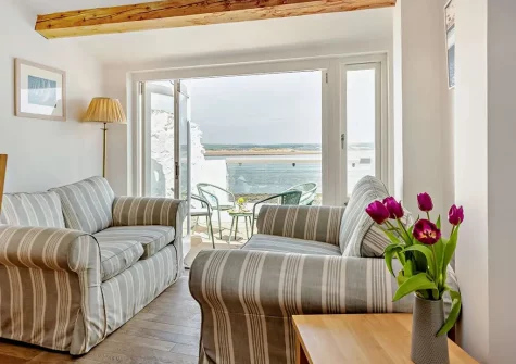 The living area at Paddles, Appledore