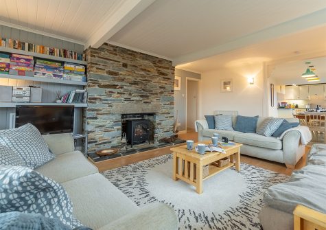 The living area at Palm Trees, 1 Westward, Polzeath