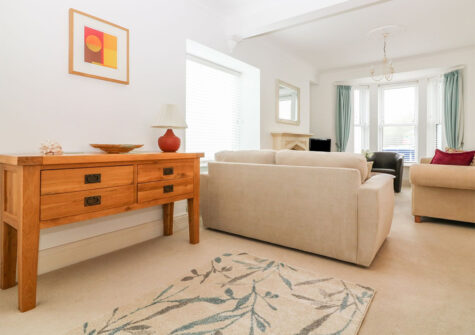The living area at Panoramic Cottage, Brixham