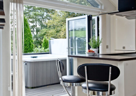 The breakfast bar & kitchen at Parracombe Lodge, Kentisbury Grange, Kentisbury