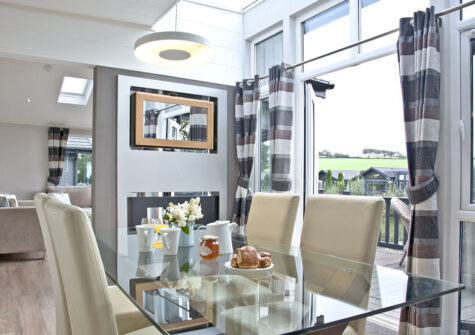 The dining area at Parracombe Lodge, Kentisbury Grange, Kentisbury