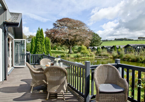 The wrap-around deck at Parracombe Lodge, Kentisbury Grange, Kentisbury