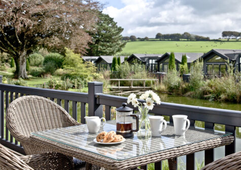 The wrap-around deck at Parracombe Lodge, Kentisbury Grange, Kentisbury