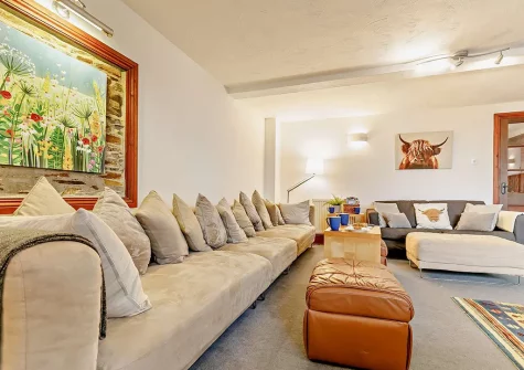 The living area at Patrieda Croft, Rilla Mill
