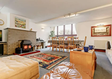 The living area at Patrieda Croft, Rilla Mill