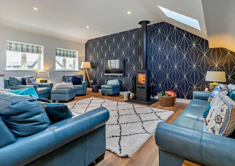The living area at Peacehay Barn, Little Petherick