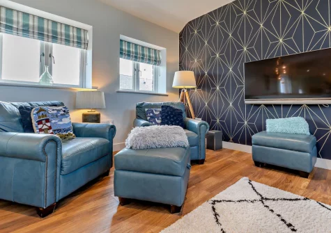 The living area at Peacehay Barn, Little Petherick