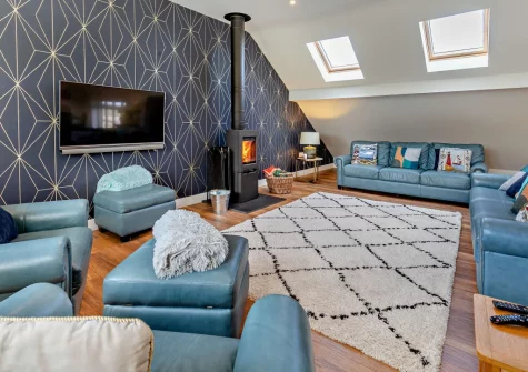 The living area at Peacehay Barn, Little Petherick