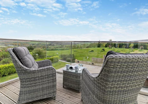 Bedroom #6 balcony & outdoor sitting area at Peacehay Barn, Little Petherick