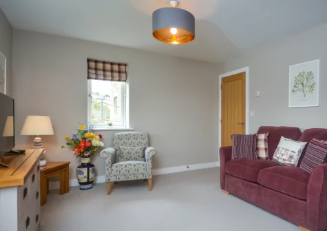 The small ground floor lounge at Peacehay Barn, Little Petherick
