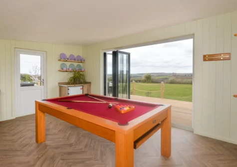 The games room at Peacehay Barn, Little Petherick