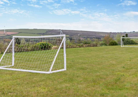 The sprawling garden with football goals at Peacehay Barn, Little Petherick