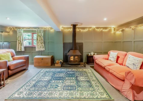The Barn is also available to guests, offering a shared space to unwind in front of a crackling wood burner