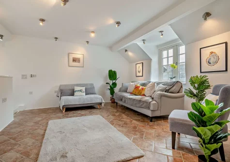 The living area at Pearl Cottage, St Agnes