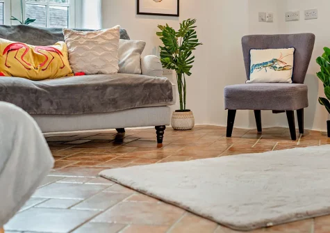The living area at Pearl Cottage, St Agnes