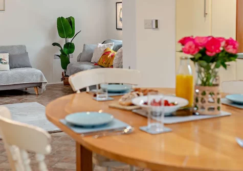 The living area at Pearl Cottage, St Agnes
