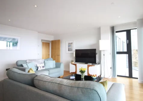 The living area at Pearl Three, Newquay