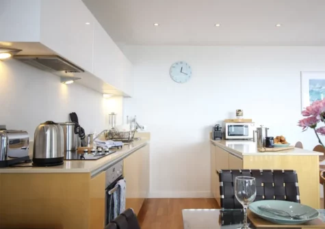The kitchen at Pearl Three, Newquay