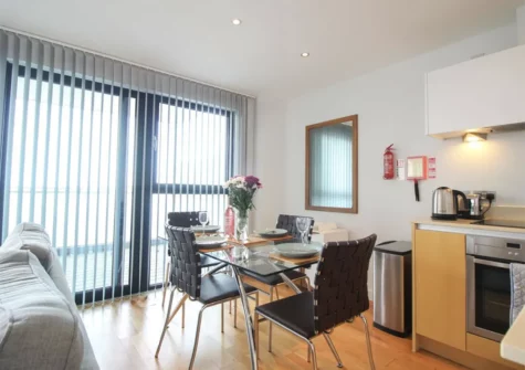 The kitchen & dining area at Pearl Three, Newquay