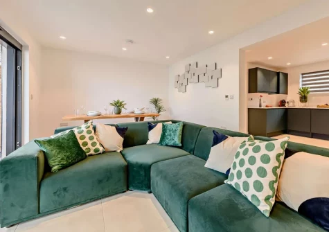 The living area at Pebble Bay, Westward Ho!