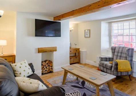 The living room at Pebble Cottage, Bude