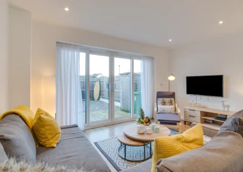 The living area at Pebble House, Newquay