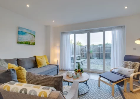 The living area at Pebble House, Newquay