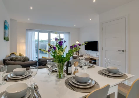 The dining area at Pebble House, Newquay