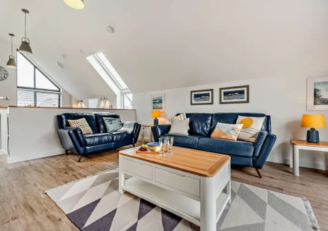 The living area at Pebble Links, Westward Ho!