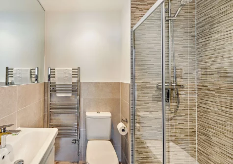 Bedroom #2 en-suite shower room at Pebble Links, Westward Ho!