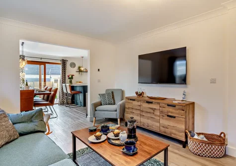 The living room at Pebbles, Portreath