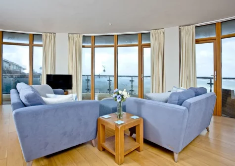 The living area at Pebbles, Westward Ho!