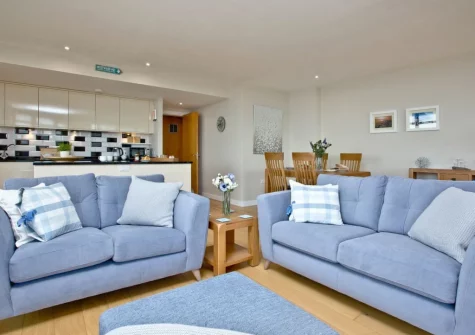 The living areaa at Pebbles, Westward Ho!