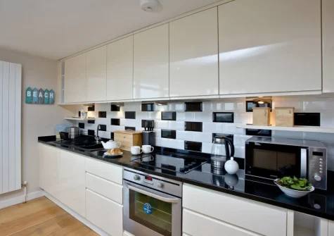 The kitchen at Pebbles, Westward Ho!