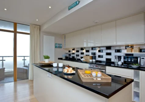 The kitchen at Pebbles, Westward Ho!