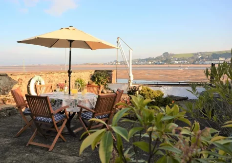 The terrace, barbecue & alfresco dining area at Pedro, Appledore