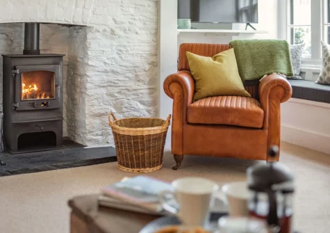 The living room at Peep O Day, West Buckland