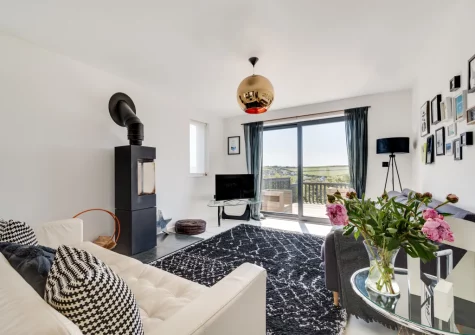 The living room at Pen Y Mor, Mawgan Porth