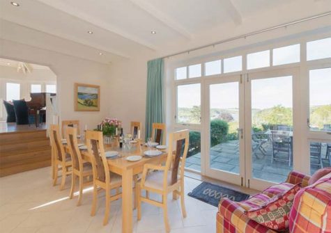 The dining area at Penarvon House, Helford