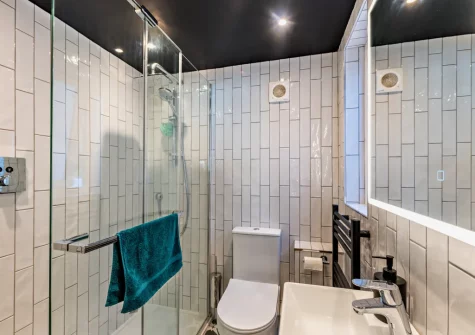 The shower room at Pendeen, Fowey