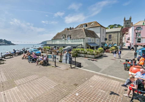 A brief stroll downhill leads you into the lively heart of Fowey, teeming with activity around a bustling harbour