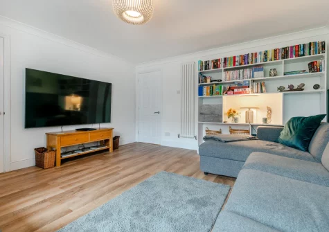 The living room at Pendragon, Padstow