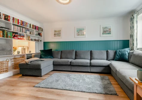 The living room at Pendragon, Padstow