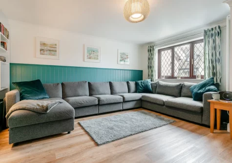 The living room at Pendragon, Padstow