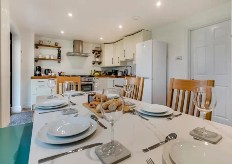 The kitchen & dining area at Pendragon, Padstow