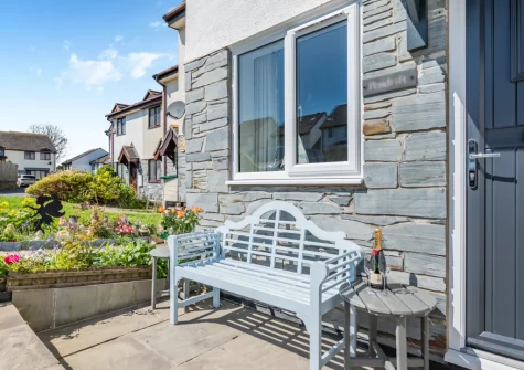 The front patio & outdoor sitting area at Pendrift, Padstow